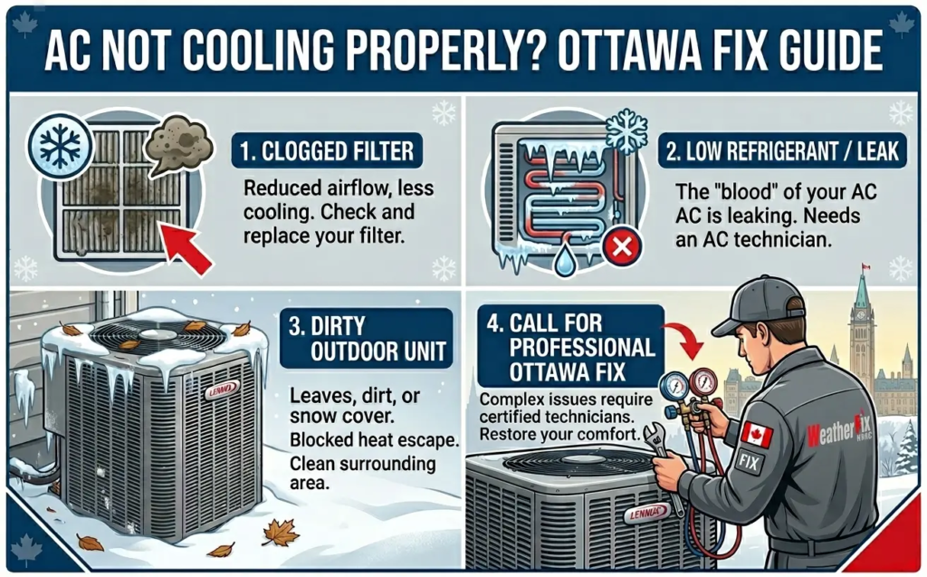 ac not cooling properly ottawa fix