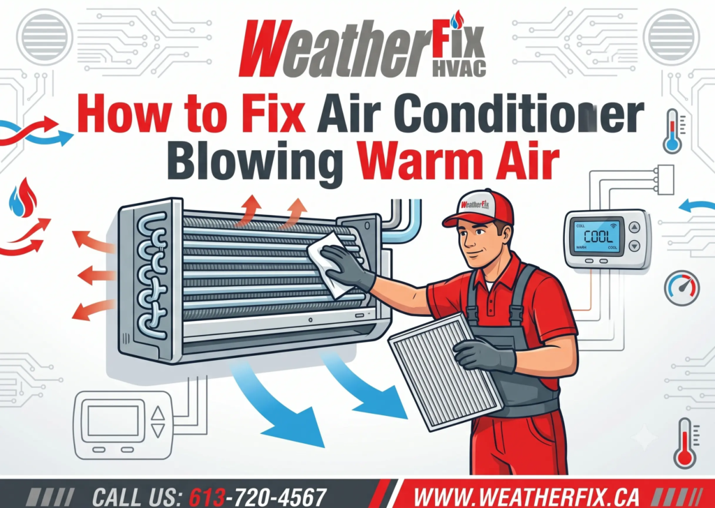 how to fix air conditioner blowing warm air